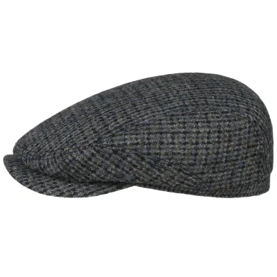 Harris Tweed Virgin Wool Grey Flat Cap - Stetson Reference: 22629| Chapellerie Traclet