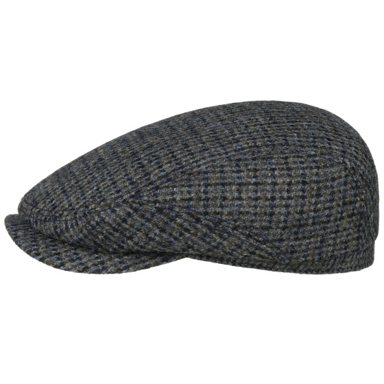 Harris Tweed Virgin Wool Grey Flat Cap - Stetson Harris Tweed Virgin Wool Grey Flat Cap - Stetson