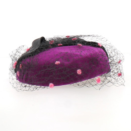 EDY HID Tambourine Violet Velvet Ceremony Hat