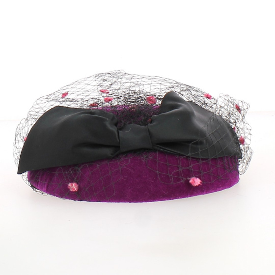 EDY HID Tambourine Violet Velvet Ceremony Hat