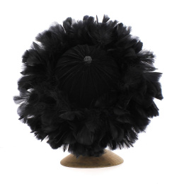 Show toque (Black Velvet with feathers) - Traclet