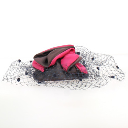 Tambourin satin Marron & Fuchsia - Chapellerie Traclet - France