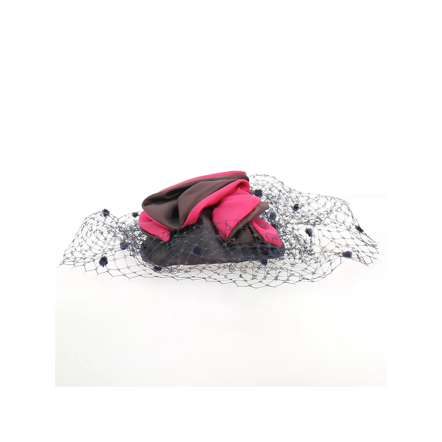 Tambourin satin Marron & Fuchsia - Chapellerie Traclet - France