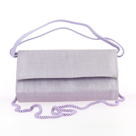Ceremony bag WITH MIRROR in straw (color: orange/mauve) - Crambes
