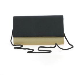 Sac de cérémonie chic satiné noir et doré or - Chapellerie Traclet