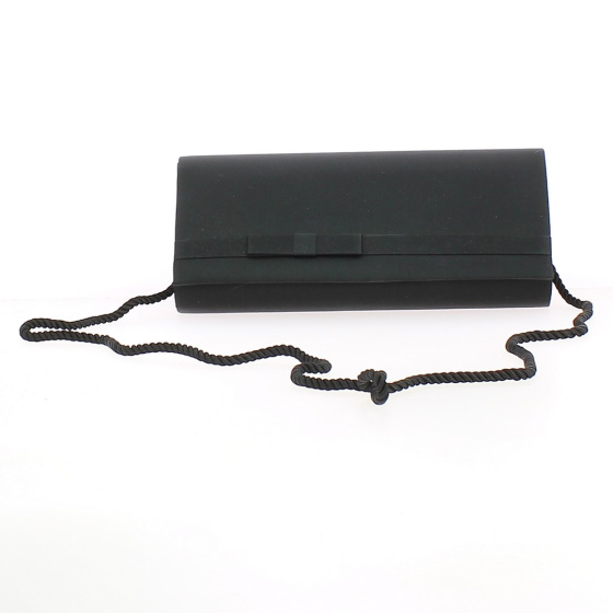 Black satin ceremony bag with mirror - Chapellerie Traclet
