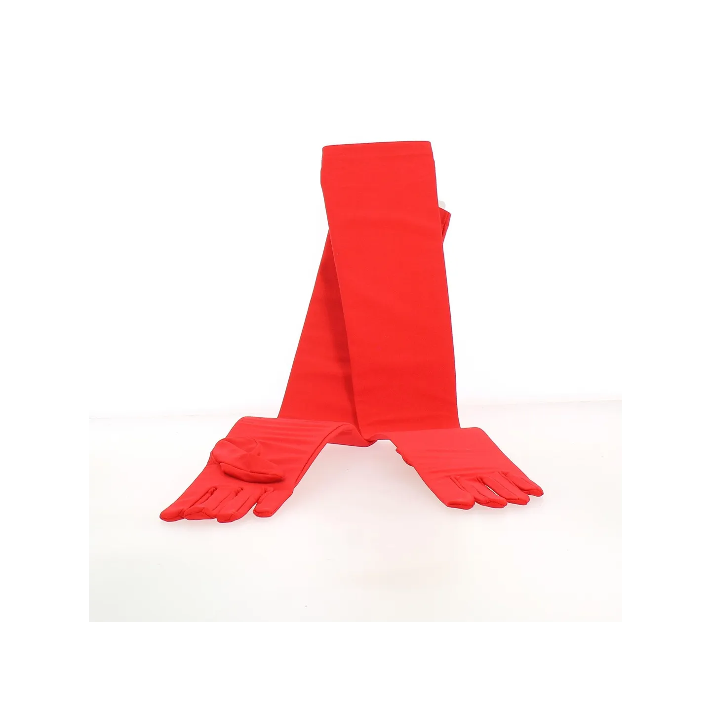 Gants long en lycra rouge rubis - Chapellerie Traclet - France