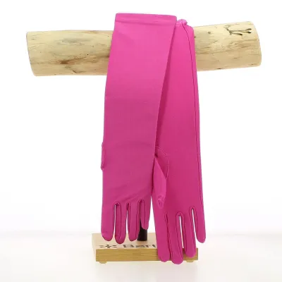 Gants long en lycra rose - Chapellerie Traclet - France
