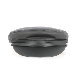 Casquette Marin HENSCHEL HAT USA Cuir Noir - Traclet