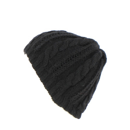Bonnet Capelli noir torsade - Chapellerie TRACLET