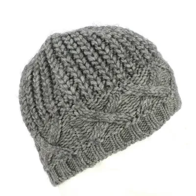 WOOL beanie gray cable knit - Chapellerie TRACLET - Reference: 226895| Chapellerie Traclet