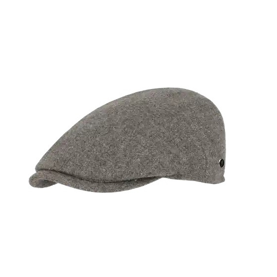Matteo Flat Cap Grey Wool - FLECHET