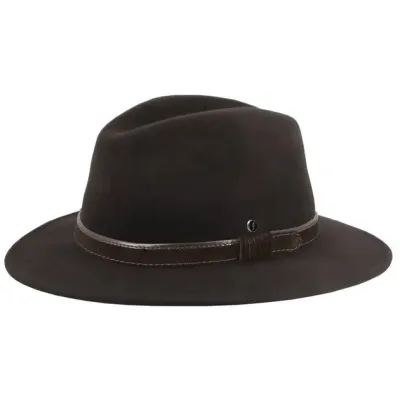 Chapeau Traveller Enzo Impermeable & Crushable Feutre Marron - Flechet