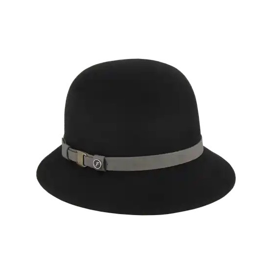 copy of Judith Black Cloche Hat in Rabbit Felt - Fléchet