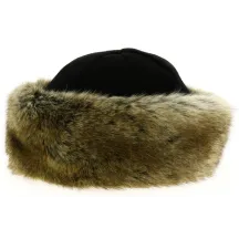 Marmot Fleece Black & Brown Beige Fur Toque Traclet - ref 21033 traclet hat shop