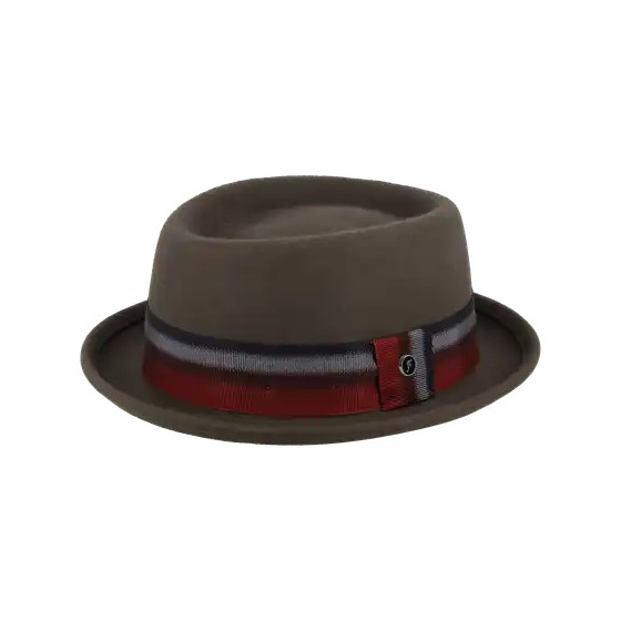 Porkpie Crooner Taupe Felt Hat - Fléchet