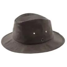 Chapeau Giovanni Coton Huilé Marron - Fléchet