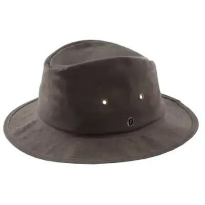 Chapeau Giovanni Coton Huilé Marron - Fléchet
