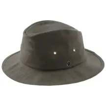 Chapeau Giovanni Coton Huilé Kaki - Fléchet