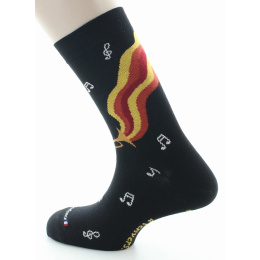 Chaussettes Hommes Musique Coton Bio Noir - Perrin