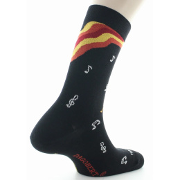 Chaussettes Hommes Musique Coton Bio Noir - Perrin