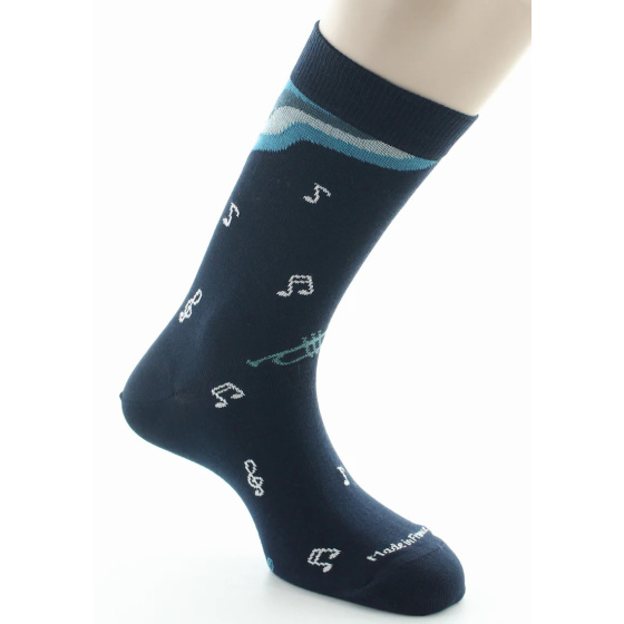 Chaussettes Hommes Musique Coton Bio Marine - DAGOBERT