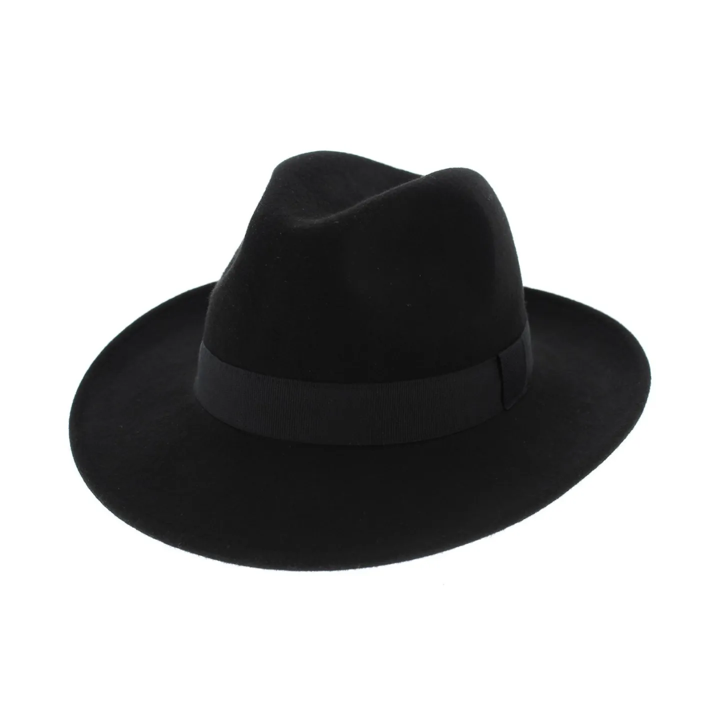 Fedora Hat Felt Wool Black Waterproof - Traclet