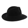 back hat felt wool black