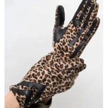 Women's Touchscreen Gloves Recycled Fleece Leopard - Isotoner Reference: 22765| Chapellerie Traclet