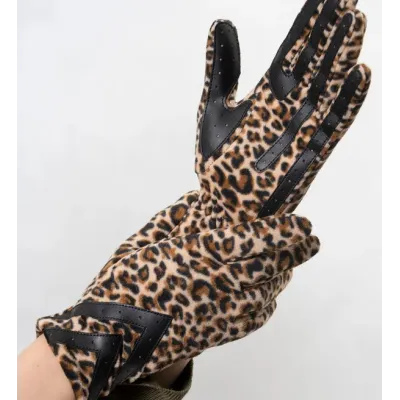Women's Touchscreen Gloves Recycled Fleece Leopard - Isotoner Reference: 22765| Chapellerie Traclet