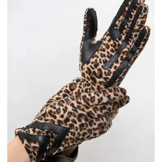 Women's Touchscreen Gloves Recycled Fleece Leopard - Isotoner Women's Touchscreen Gloves Recycled Fleece Leopard - Isotoner