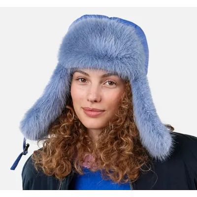 Hawka Bomber Blue Ushanka Barts: warm, comfortable and lined with faux fur. Aviator style ideal for winter. Available