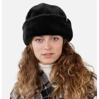 Black Faux Fur Cherrybush Beanie - Barts Reference: 8629 | Traclet Hat Shop
