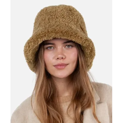 Bantota Barts Women's Bucket Hat - Brown Faux Fur, Chic & Cozy Style Bantota Brown Faux Fur Women's Bucket Hat - Barts ref 227
