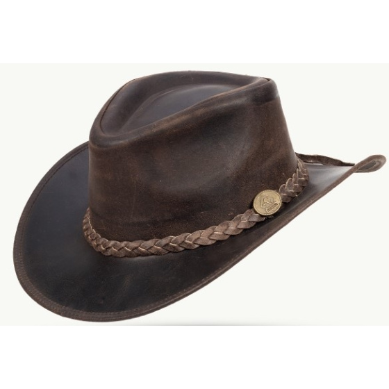 Chapeau Australien Fitzroy Cuir Marron - SCIPPIS - Traclet Chapeau Australien Fitzroy Cuir Marron - SCIPPIS - Traclet