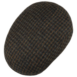 Casquette Plate Dundalk Harris Bleu Nuit Tweed Laine vierge - Stetson