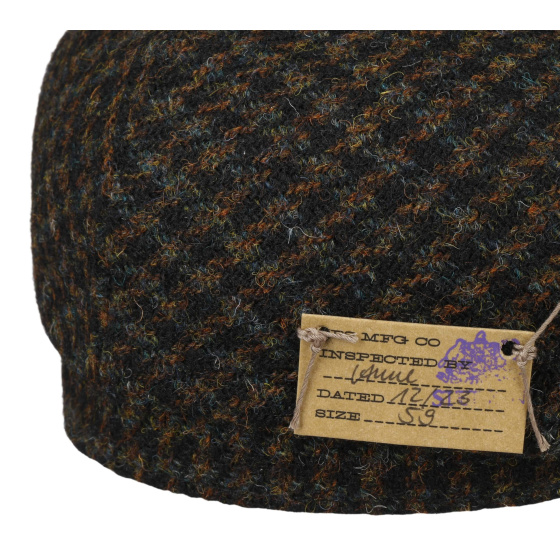 Casquette Plate Dundalk Harris Bleu Nuit Tweed Laine Vierge - Stetson