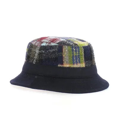 Crotone Patchwork Wool Bucket Hat - Traclet | Original & Warm Style Reference: 22826 | Chapellerie Traclet