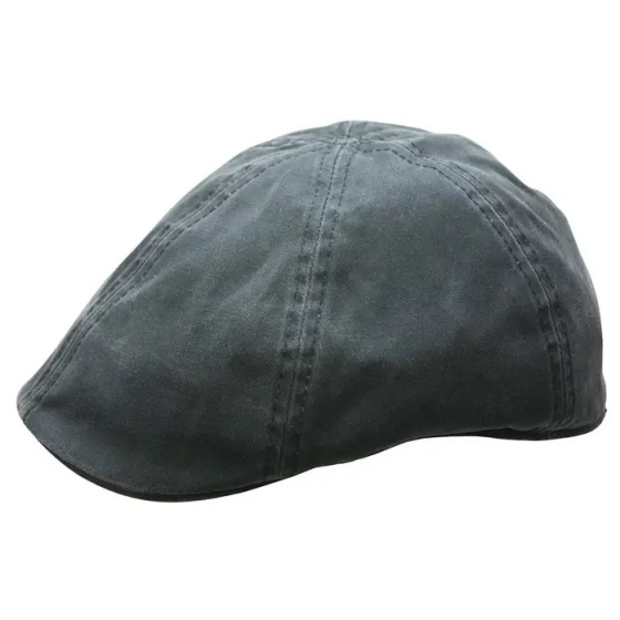 Merrick Newsboy Black Cotton Flat Cap - Conner Hats