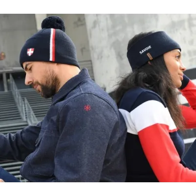 Navy Haute-Savoie Pom Pom Beanie - Le Drapo Reference: 21154| Chapellerie Traclet
