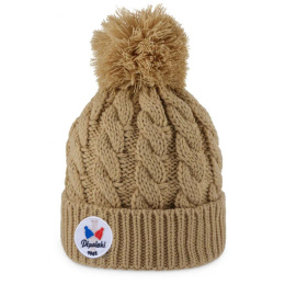 Gstaad Mocha Pompom Beanie - Pipolaki