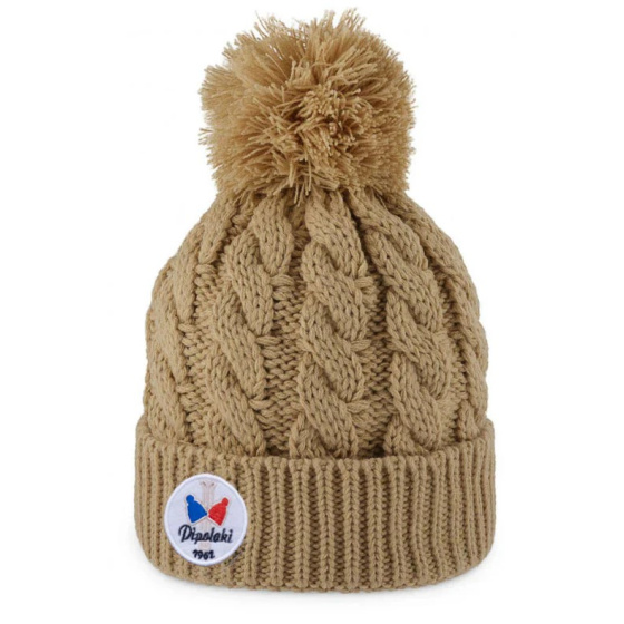 Gstaad Mocha Pompom Beanie - Pipolaki