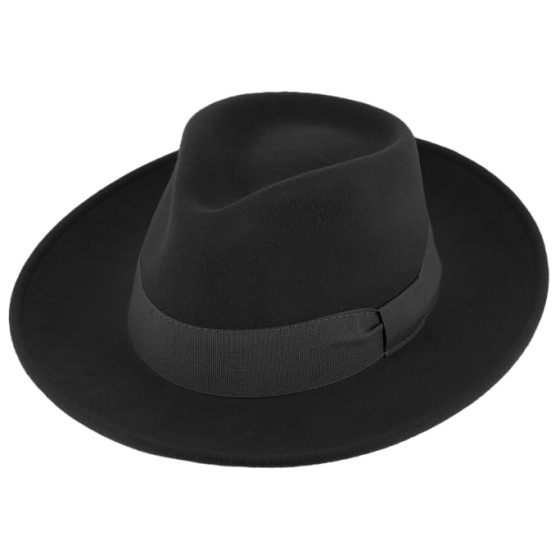 Chapeau Fedora Messine Feutre Laine Noir - Traclet