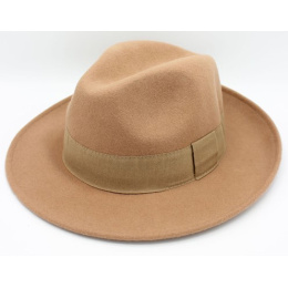 San Salvo Fedora Hat Camel Wool Felt - Traclet