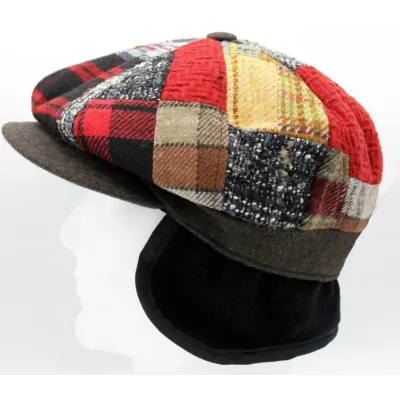 Casquette 8 cotes Leopoldo Patchwork Cache-Oreille - Traclet