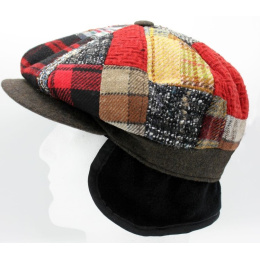 Leopoldo Patchwork 8-Panel Cap with Ear Flaps - Traclet