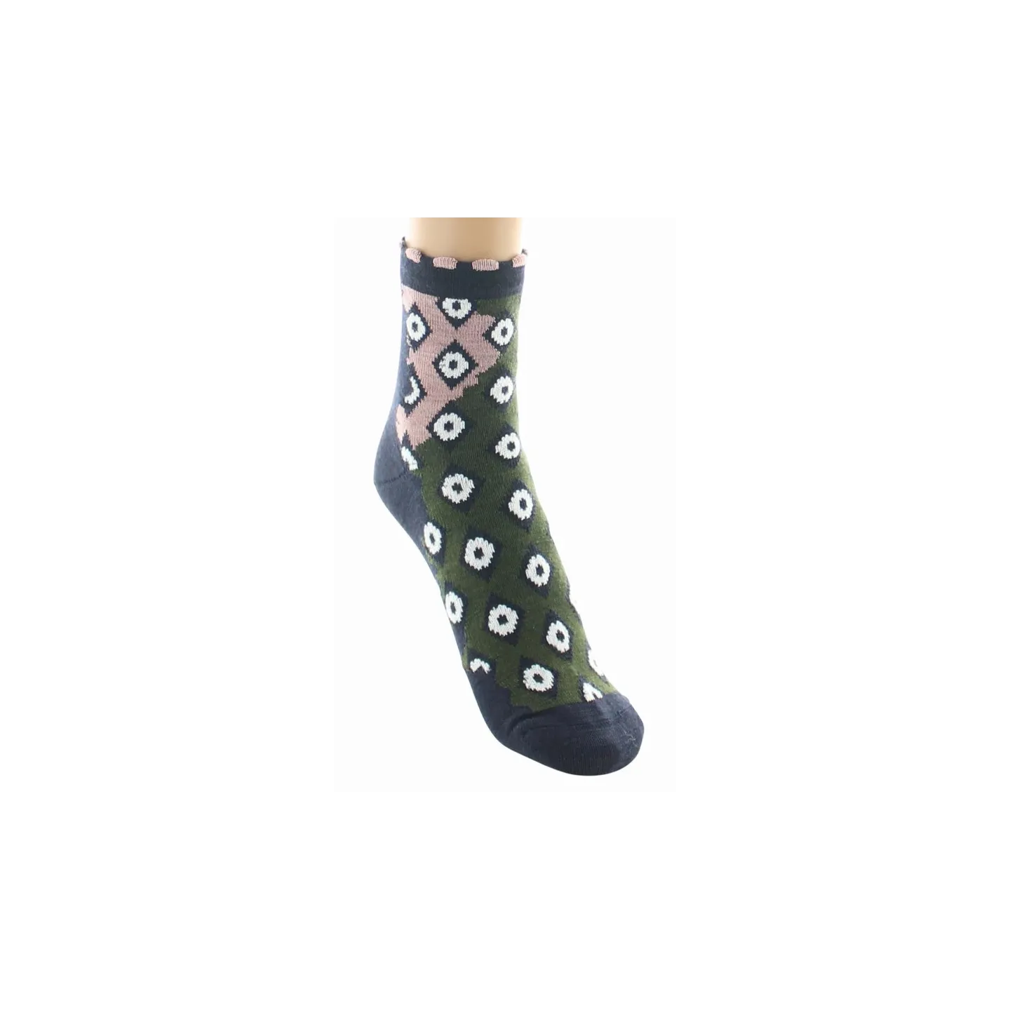 Chaussettes Courtes Femme Losanges Laine Made in France - Berthe  Reference : 22896 | Chapellerie Traclet