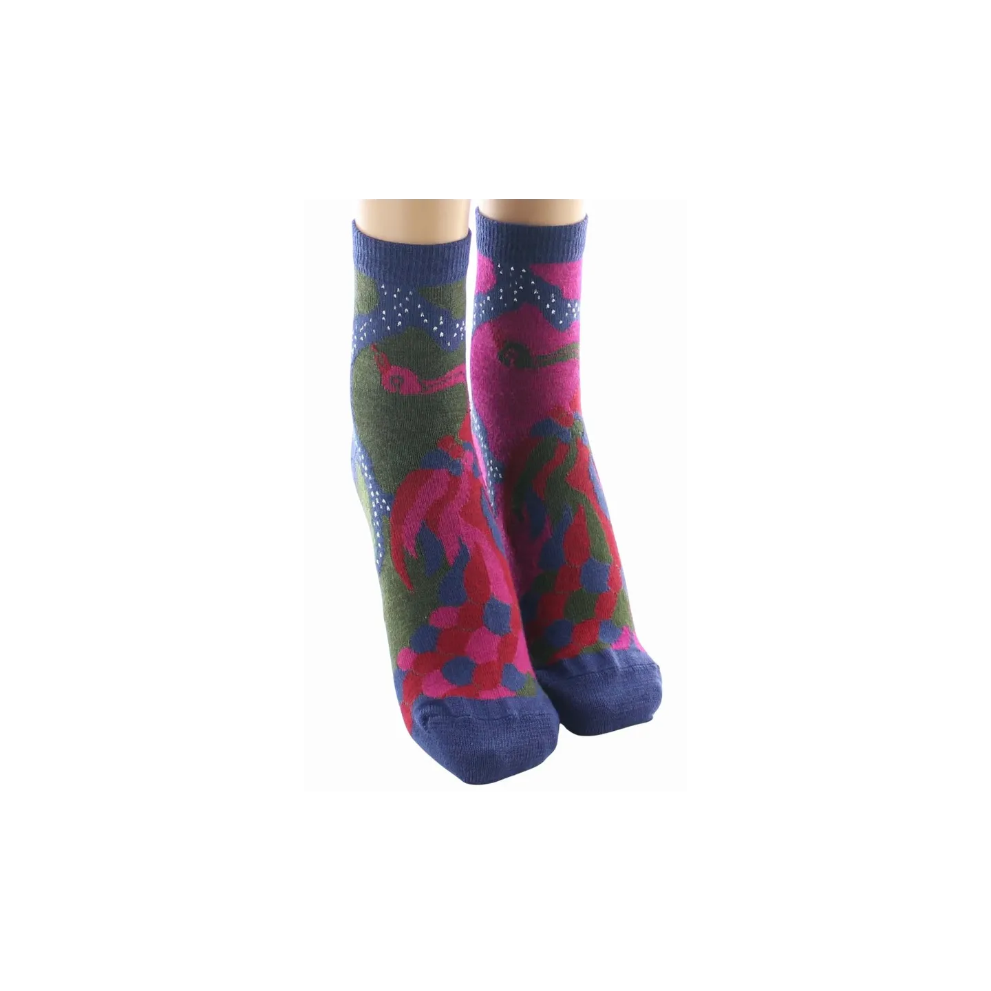 Women's Short Combed Peacock Socks Made in France - Berthe Reference: 22897| Chapellerie Traclet