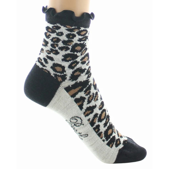 Women's Short Leopard Socks Made in France - Berthe