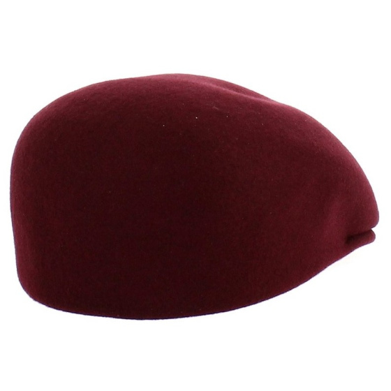 Burgundy Wool Domed Ascot Cap - Traclet